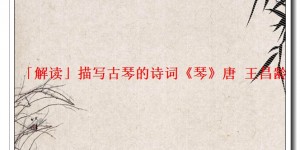 「解读」描写古琴的诗词《琴》唐 王昌龄